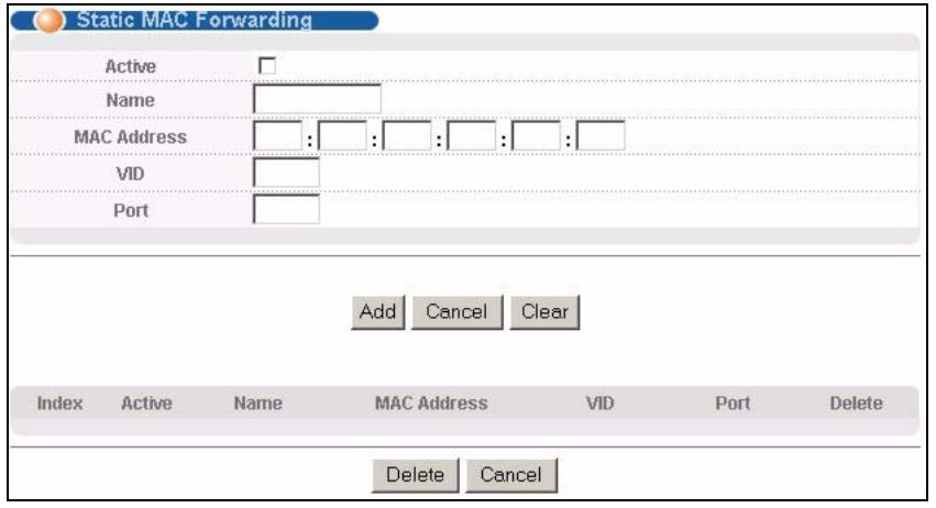 ZYXEL XGS-4528F - Configuring Static MAC Forwarding - 1