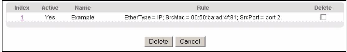 ZYXEL XGS-4528F - Viewing and Editing Classifier Configuration - 2