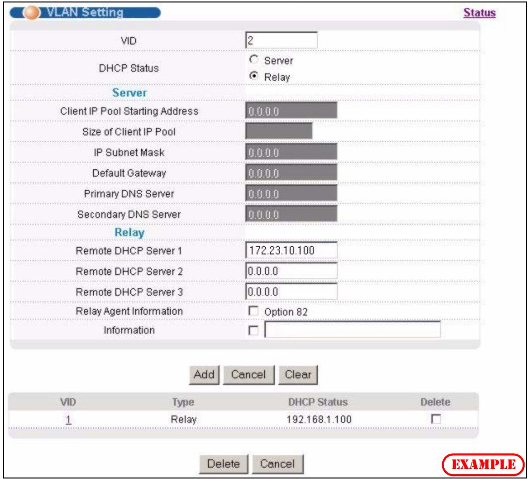 ZYXEL XGS-4528F - Example: DHCP Relay for Two VLANs - 2