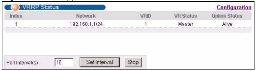 ZYXEL XGS-4528F - VRRP Status - 1