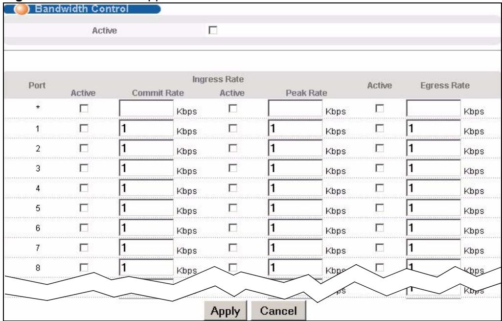 ZYXEL XGS-4528F - Bandwidth Control Setup - 1