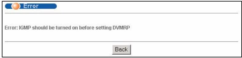 ZYXEL XGS-4528F - DVMRP Configuration Error Messages - 1