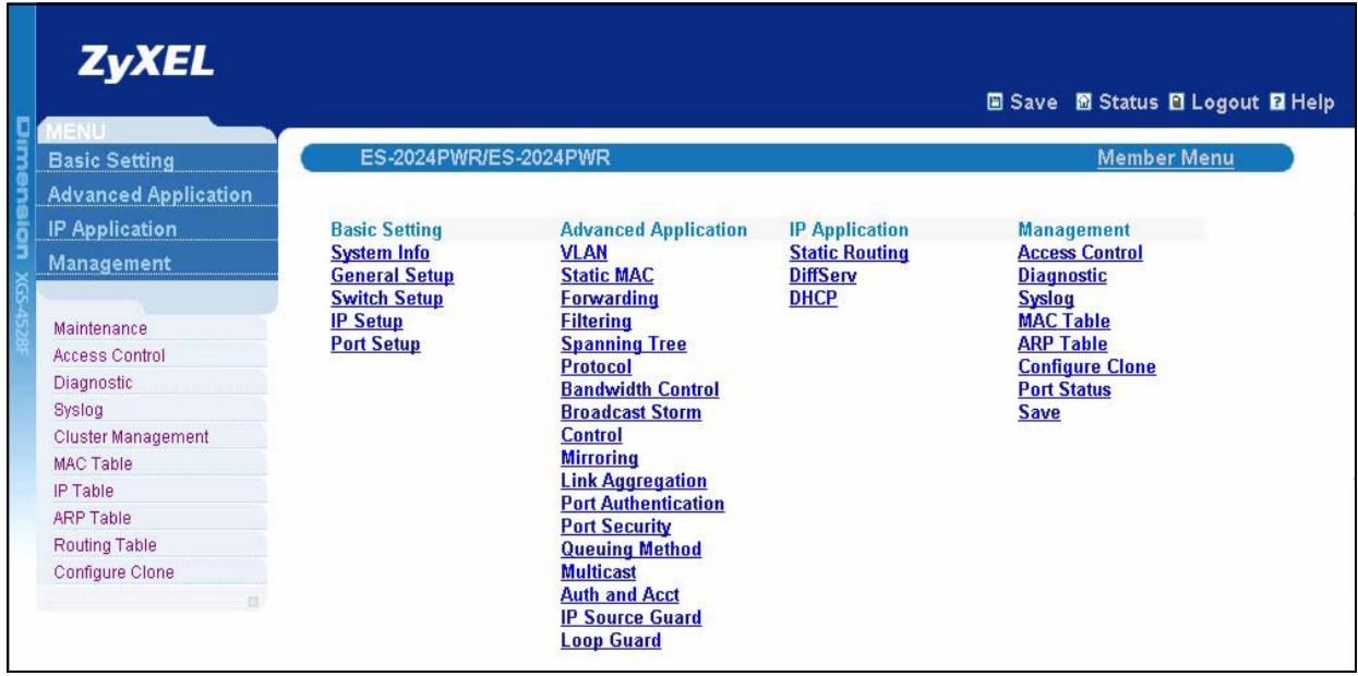 ZYXEL XGS-4528F - Cluster Member Switch Management - 1