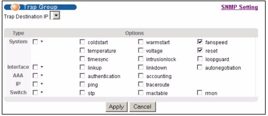 ZYXEL XGS-4528F - Configuring SNMP Trap Group - 1