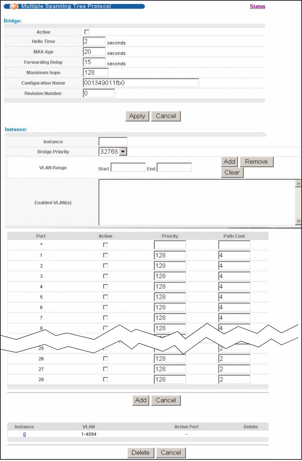 ZYXEL XGS-4528F - Configure Multiple Spanning Tree Protocol - 1