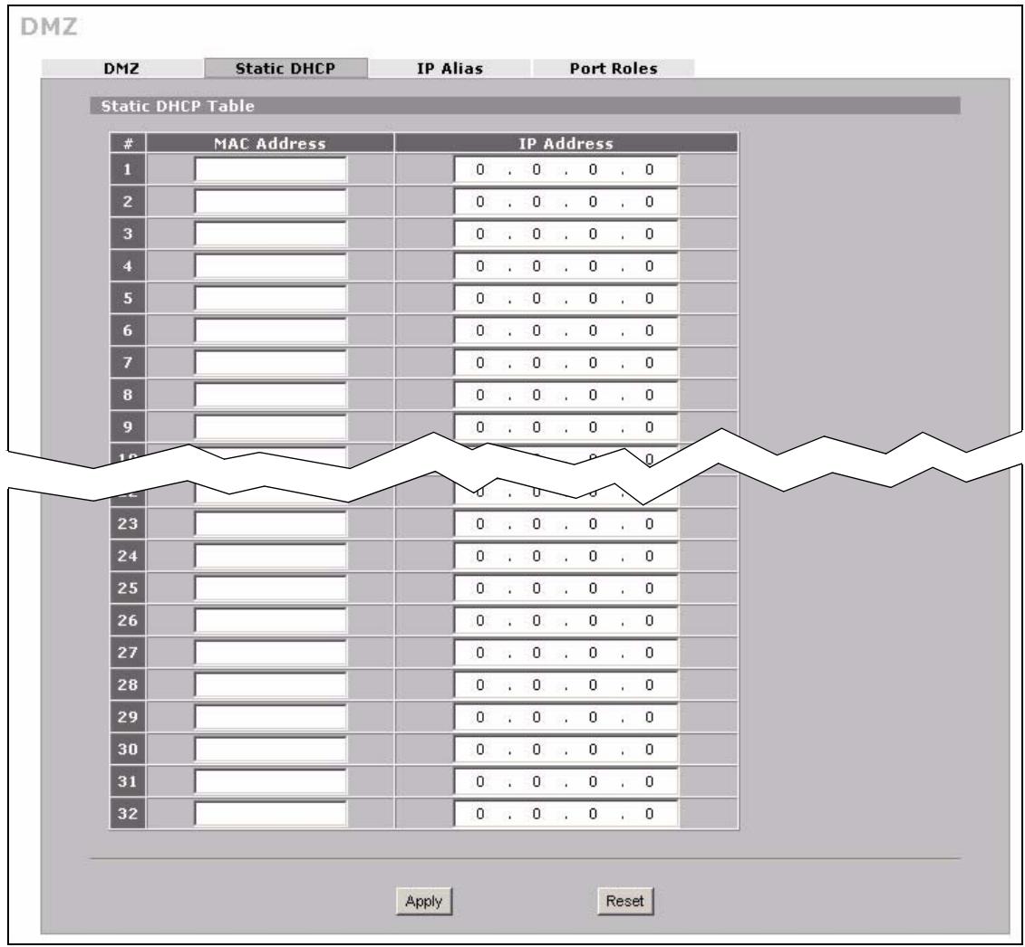 ZYXEL ZYWALL 2 WG - DMZ Static DHCP - 1