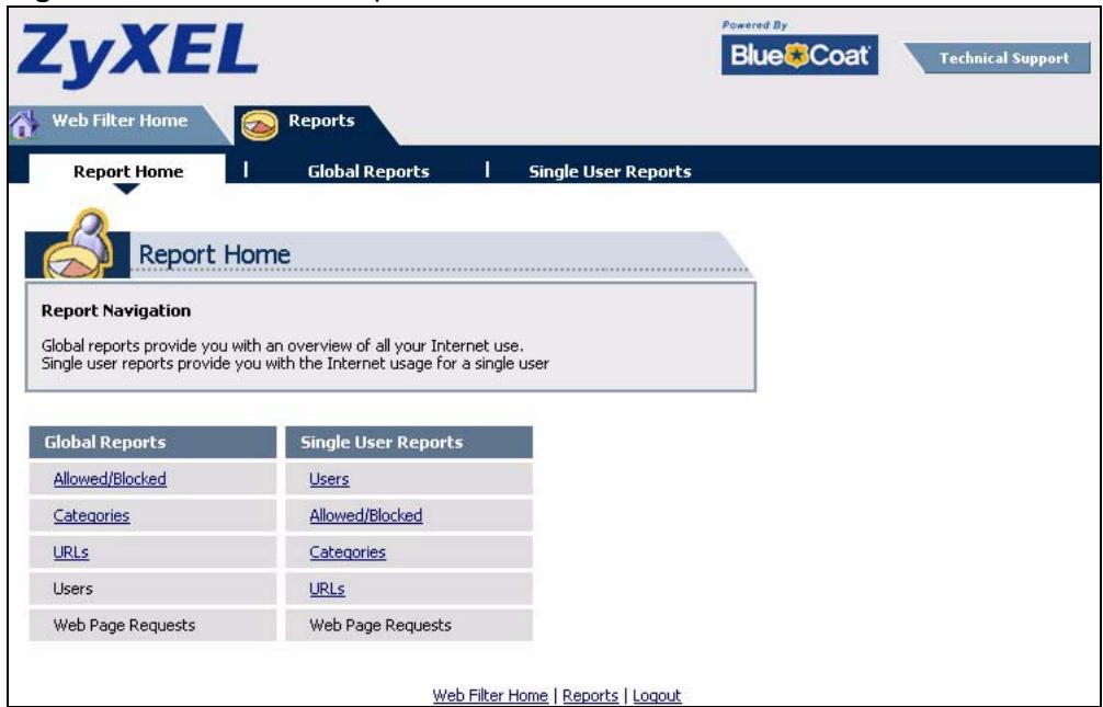 ZYXEL ZYWALL 2 WG - Viewing Content Filtering Reports - 6