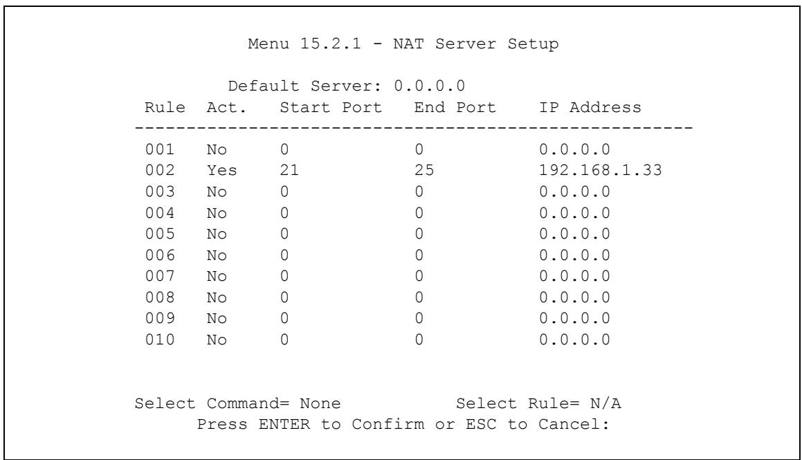 ZYXEL ZYWALL 2 WG - Configuring a Server behind NAT - 2