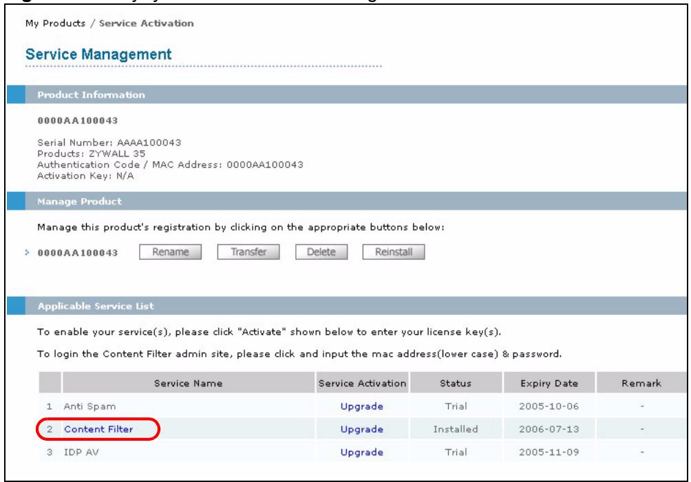 ZYXEL ZYWALL 2 WG - Viewing Content Filtering Reports - 3