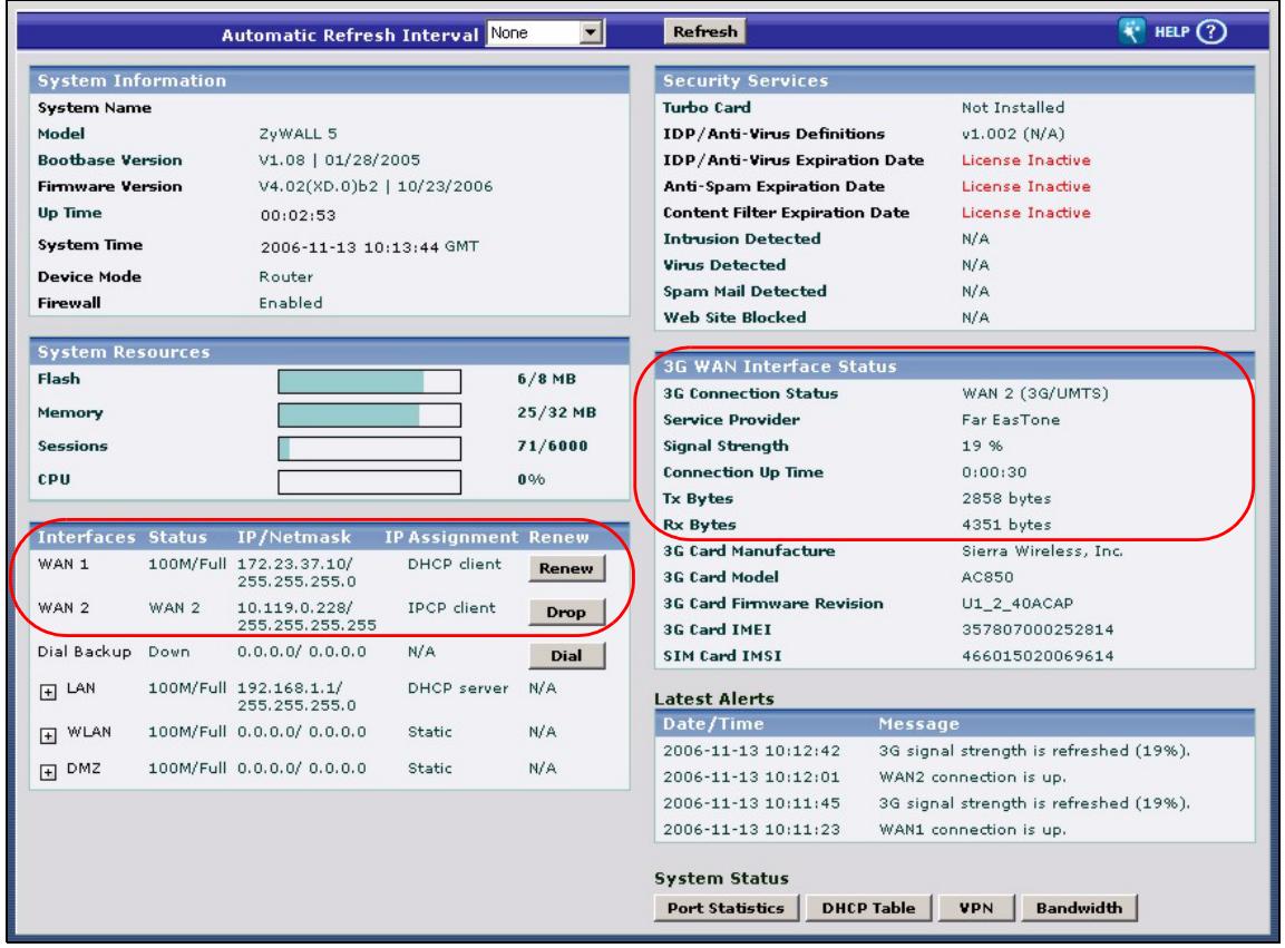 ZYXEL ZYWALL 2 WG - Checking WAN Connections - 1