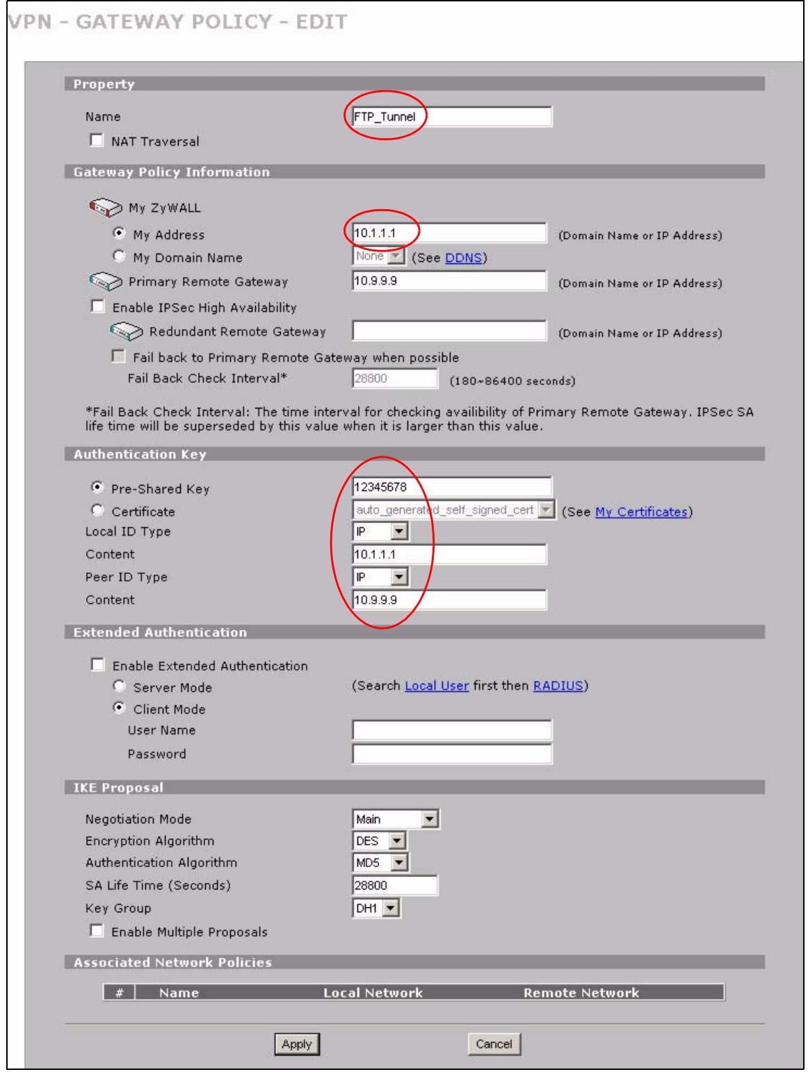 ZYXEL ZYWALL 2 WG - Configuring the VPN Rule - 2