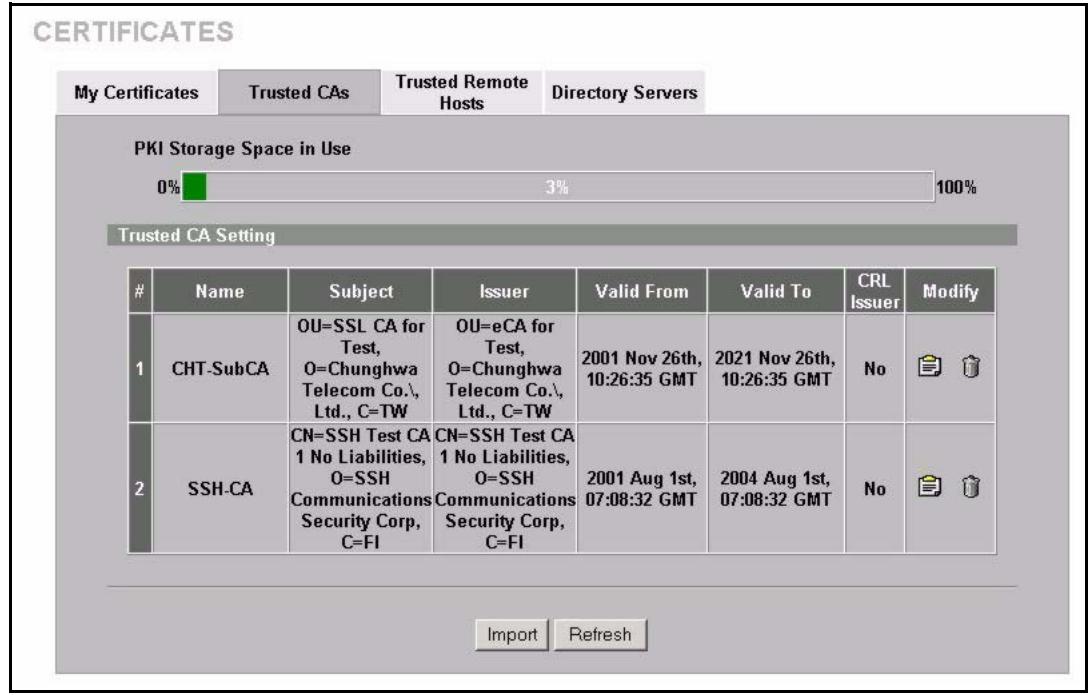 ZYXEL ZYWALL 2 WG - Enrolling and Importing SSL Client Certificates - 1