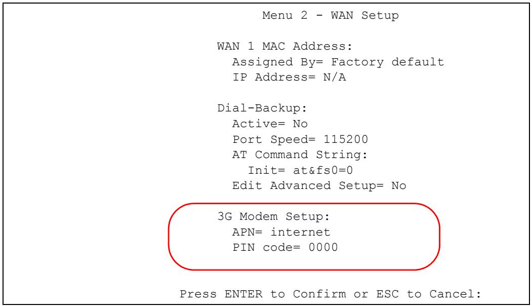 ZYXEL ZYWALL 2 WG - 3G Modem Setup - 1