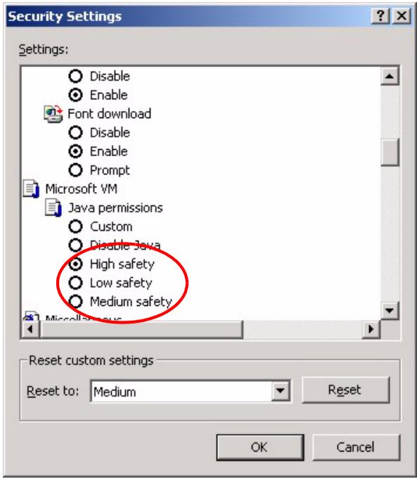 ZYXEL ZYWALL 2 WG - Java Permissions - 1