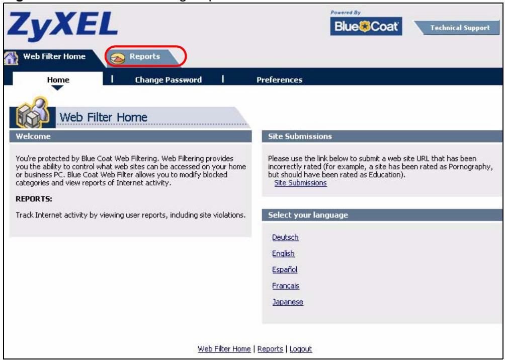 ZYXEL ZYWALL 2 WG - Viewing Content Filtering Reports - 5