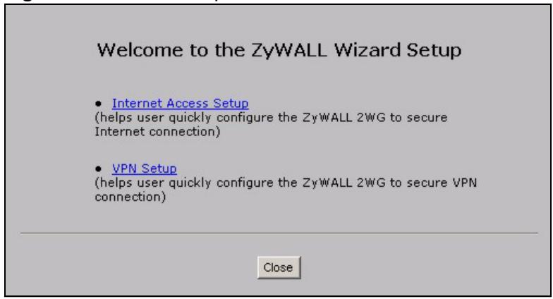 ZYXEL ZYWALL 2 WG - Wizard Setup Overview - 1