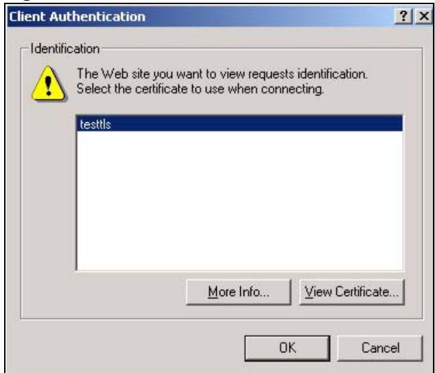 ZYXEL ZYWALL 2 WG - Using a Certificate When Accessing the ZyWALL Example - 2