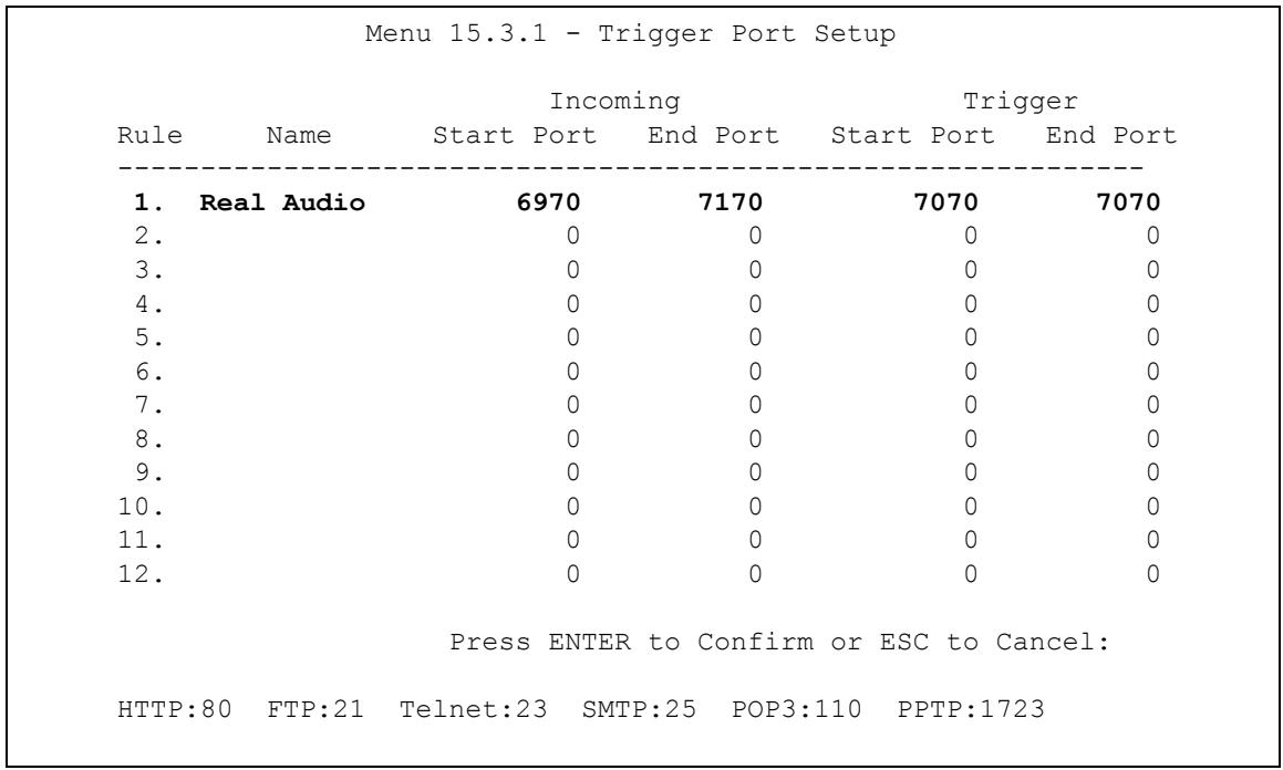 ZYXEL ZYWALL 2 WG - Two Points To Remember About Trigger Ports - 2