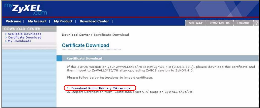 ZYXEL ZYWALL 2 WG - About the Certificate Not Trusted Log - 2