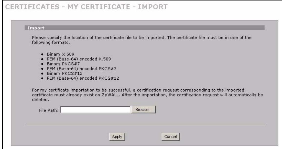 ZYXEL ZYWALL 2 WG - Certificate File Formats - 2