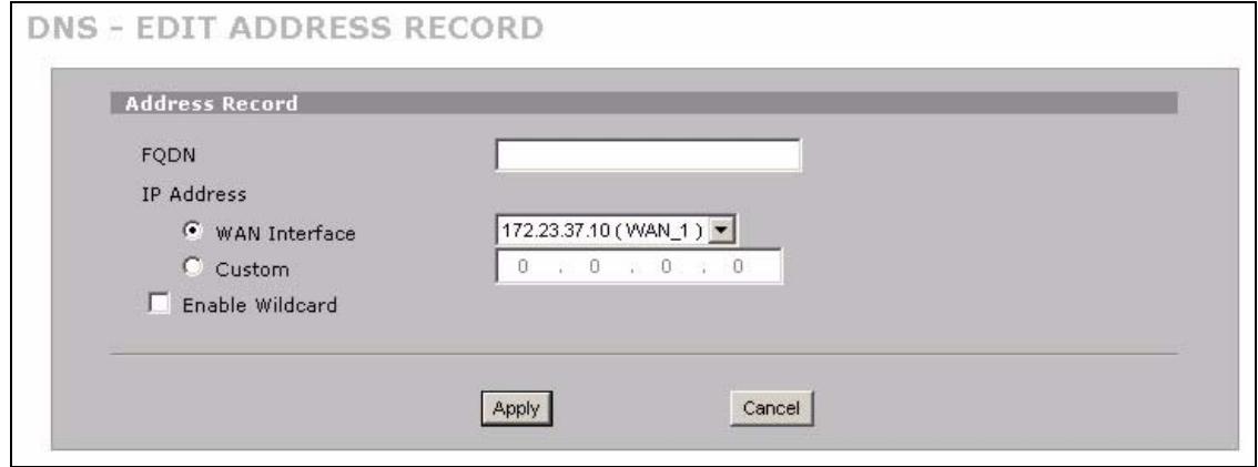 ZYXEL ZYWALL 2 WG - Adding an Address Record - 1
