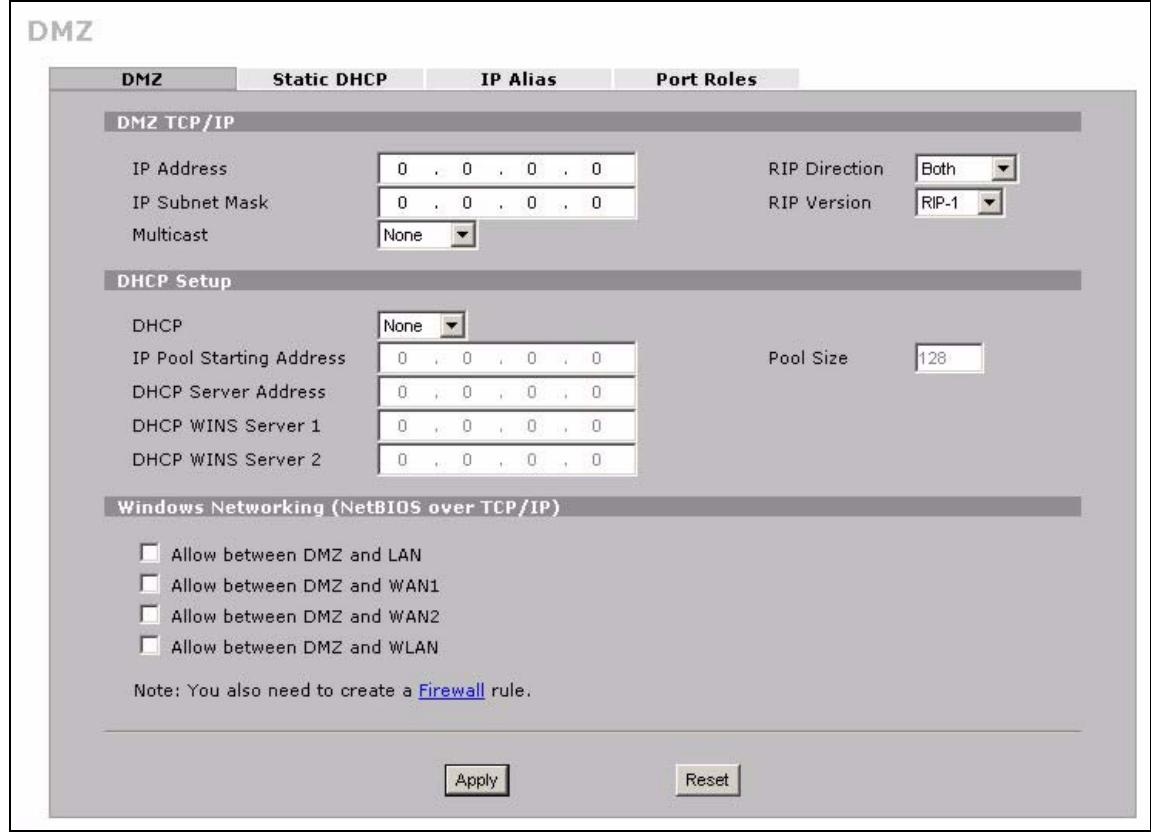 ZYXEL ZYWALL 2 WG - Configuring DMZ - 1