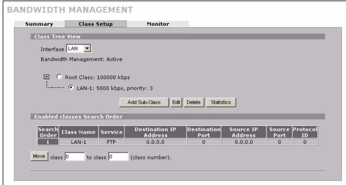 ZYXEL ZYWALL 2 WG - Configuring Class Setup - 1