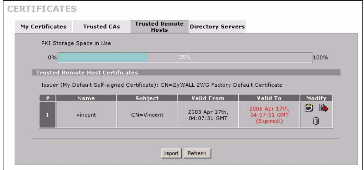 ZYXEL ZYWALL 2 WG - Trusted Remote Hosts - 1