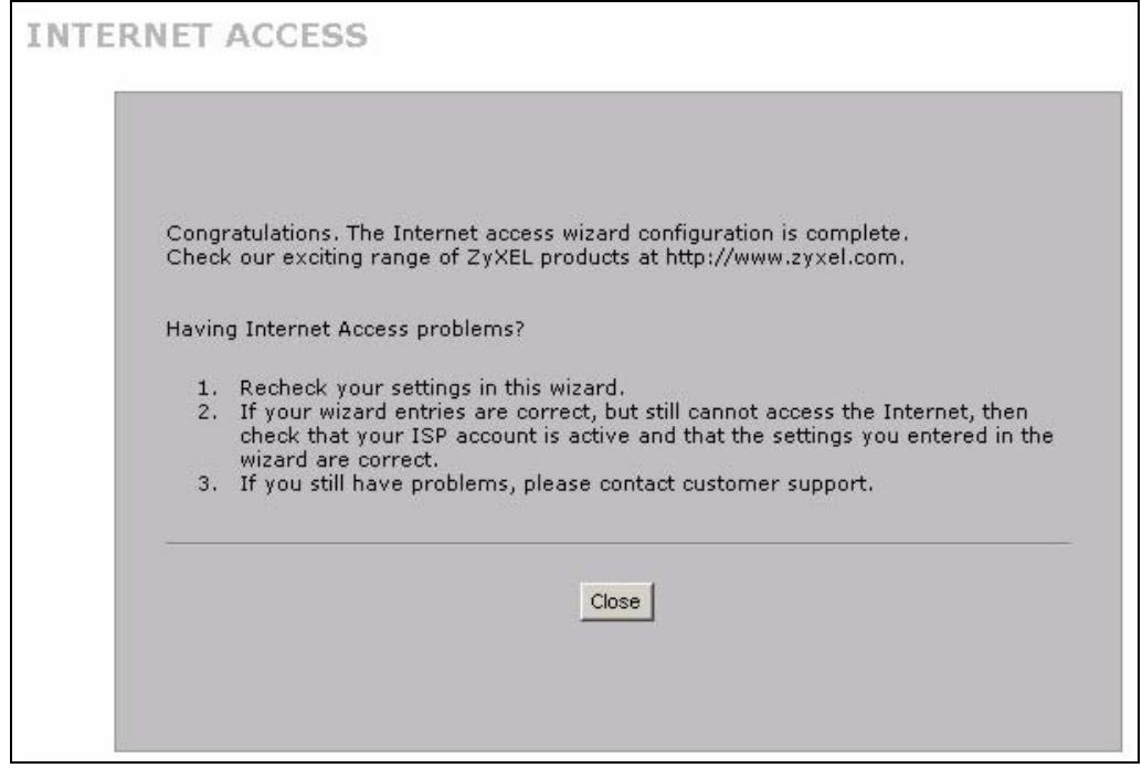 ZYXEL ZYWALL 2 WG - Internet Access Wizard: Second Screen - 2