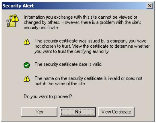 ZYXEL ZYWALL 2 WG - Internet Explorer Warning Messages - 1