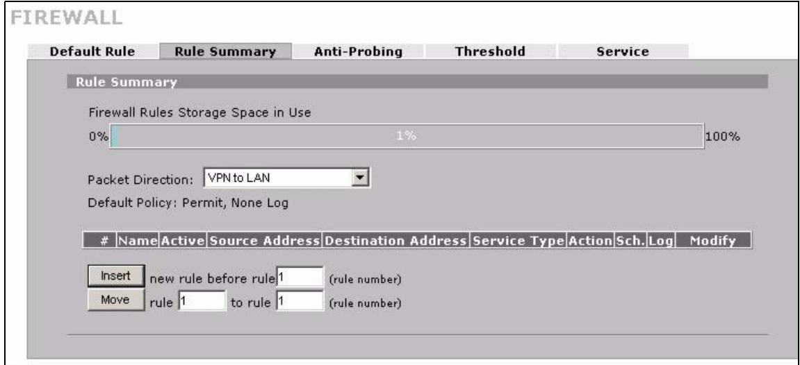 ZYXEL ZYWALL 2 WG - Firewall Rule to Allow Access Example - 1