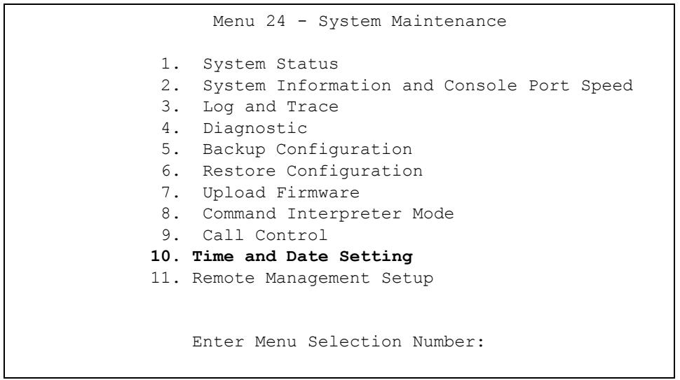 ZYXEL ZYWALL 2 WG - Time and Date Setting - 1