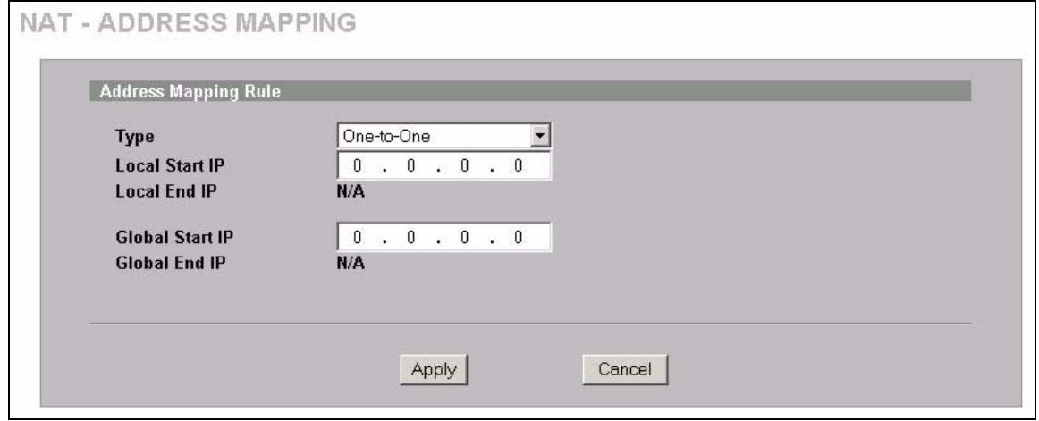 ZYXEL ZYWALL 2 WG - NAT Address Mapping Edit - 1