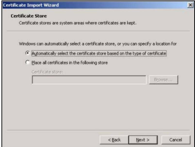 ZYXEL ZYWALL 2 WG - Importing the ZyWALL's Certificate into Internet Explorer - 4