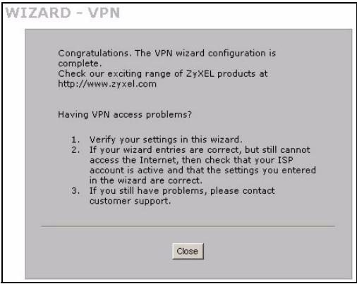 ZYXEL ZYWALL 2WG - Installation de la règle VPN - 11