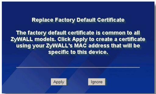 ZYXEL ZYWALL 2WG - Accessing the Web Configurator - 5