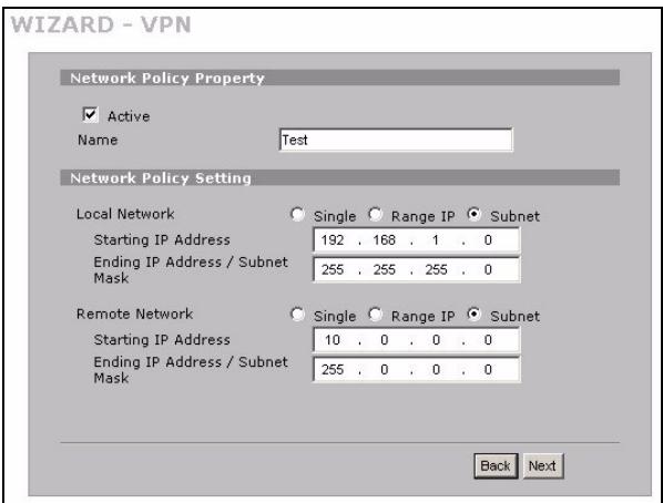ZYXEL ZYWALL 2WG - Installng av VPN-regel - 5