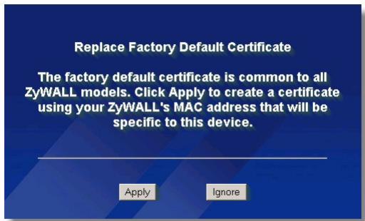 ZYXEL ZYWALL 2WG - Acceder au configurator web - 5