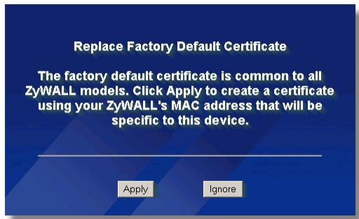 ZYXEL ZYWALL 2WG - Zugriff auf den Web-Konfigurator - 5