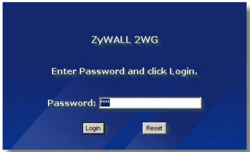 ZYXEL ZYWALL 2WG - Accessing the Web Configurator - 2