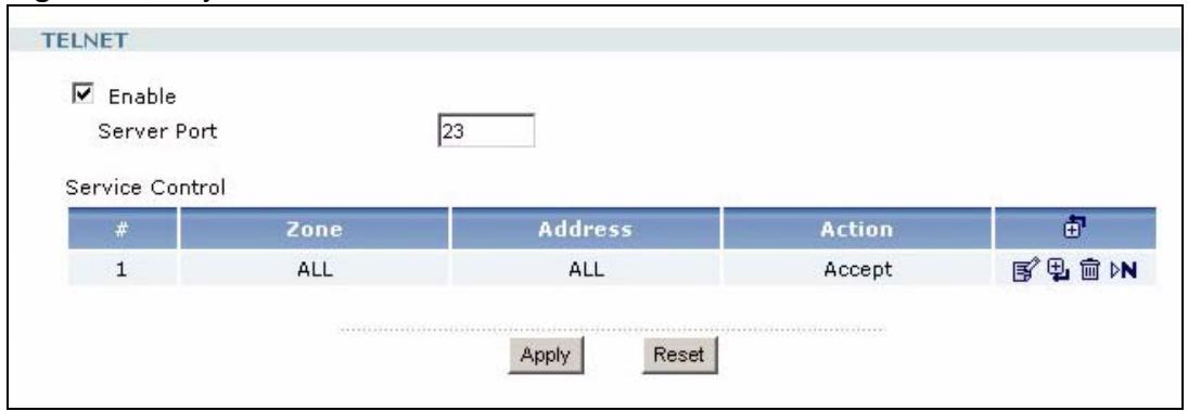 ZYXEL ZYWALL USG 1000 - Configuring Telnet - 1