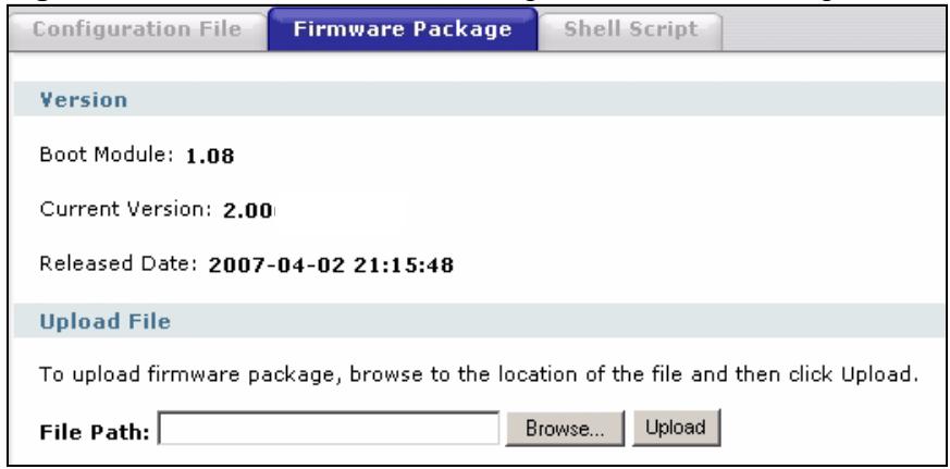 ZYXEL ZYWALL USG 1000 - Firmware Package Screen - 4