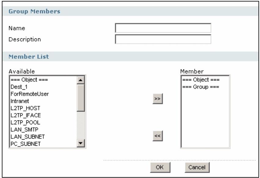 ZYXEL ZYWALL USG 1000 - Address Group Add/Edit - 1