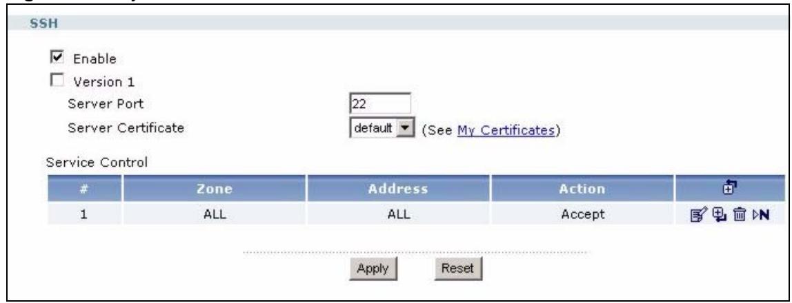 ZYXEL ZYWALL USG 1000 - Configuring SSH - 2