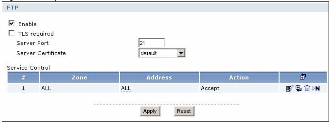 ZYXEL ZYWALL USG 1000 - Configuring FTP - 1