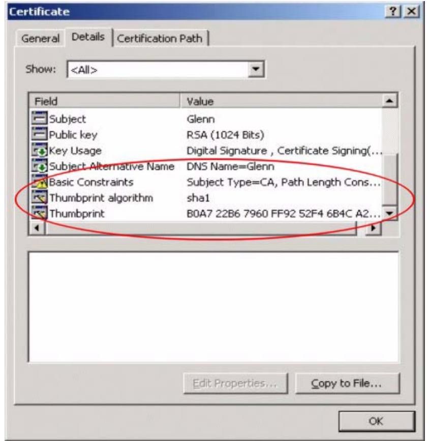 ZYXEL ZYWALL USG 1000 - Checking the Fingerprint of a Certificate on Your Computer - 2