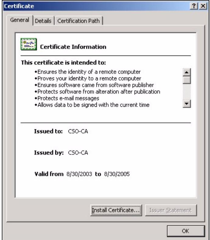 ZYXEL ZYWALL USG 1000 - Installing the CA's Certificate - 1