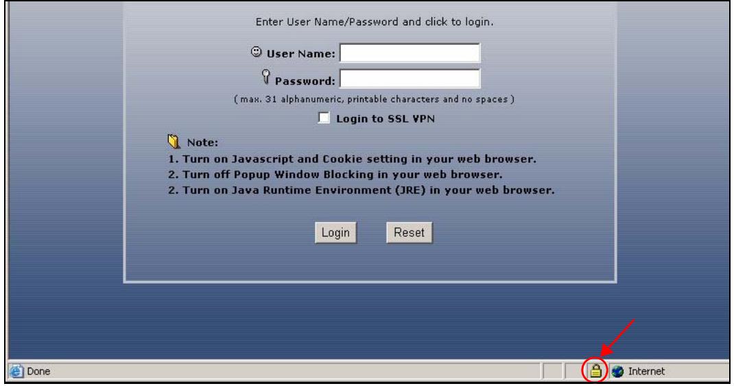 ZYXEL ZYWALL USG 1000 - Login Screen - 1