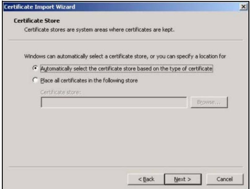 ZYXEL ZYWALL USG 1000 - Importing the ZyWALL's Certificate into Internet Explorer - 4