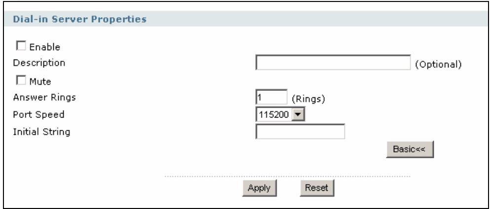 ZYXEL ZYWALL USG 1000 - Dial-in Mgmt Configuration - 1